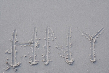 Nature scene of gray sand with hand drawing - HNY 2019 patterns on the sand texture background - New years theme  - image from sattahip  Thailand    