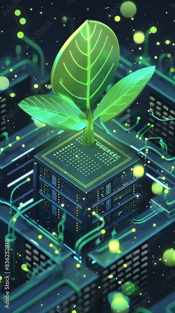 Poster green data center certification a professional badge for energyefficient it infrastructure