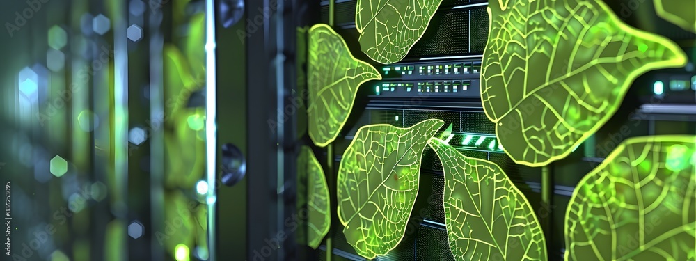 Poster green energy data storage device with leaf patterns