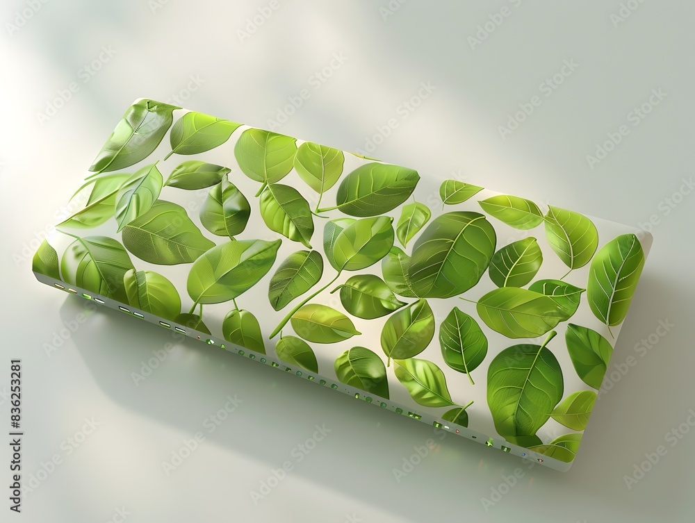 Poster green energy data storage device with leaf patterns