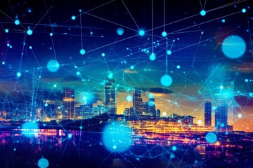 Obraz premium Advancing Energy Sustainability with the Smart Grid, IoT, Technology Concept, Background