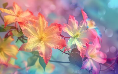 unique rainbow flowers background 
