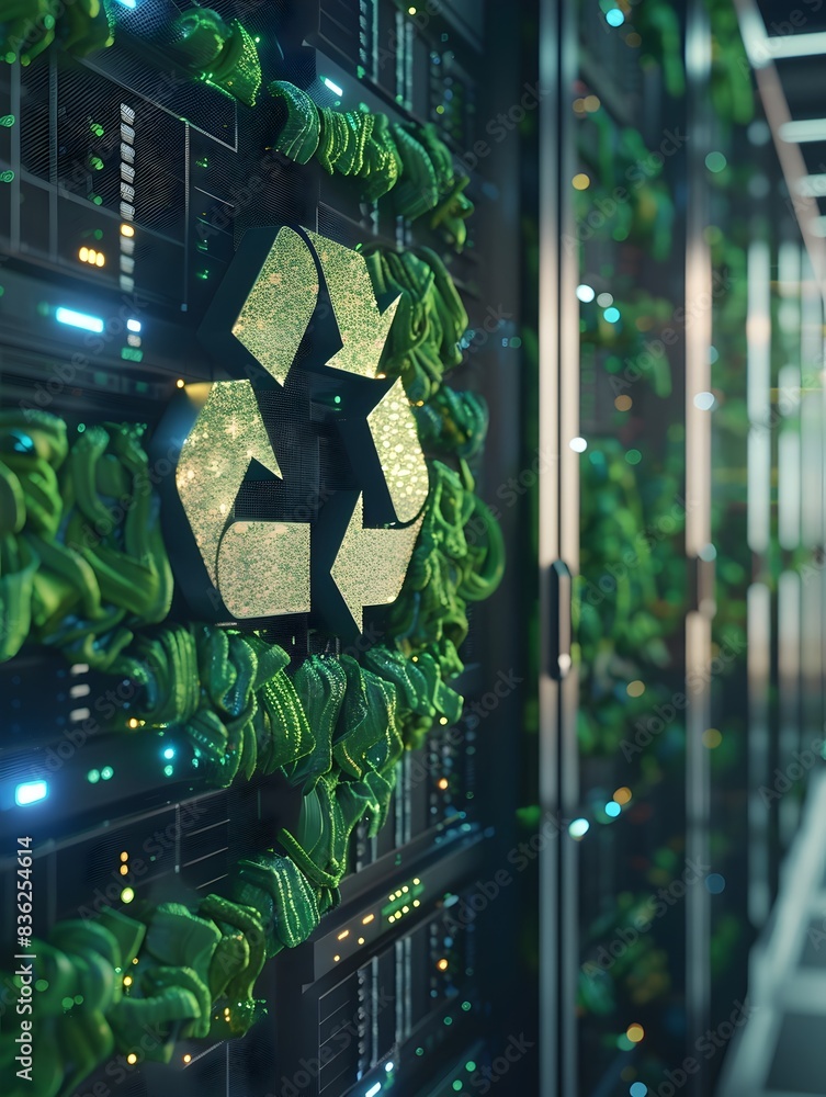 Poster sustainable data center certification badge a recognition of green it infrastructure