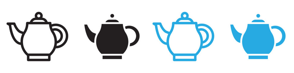 Teapot icon line art vector