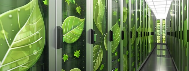 of EcoFriendly Data Center Equipment with Green Themes