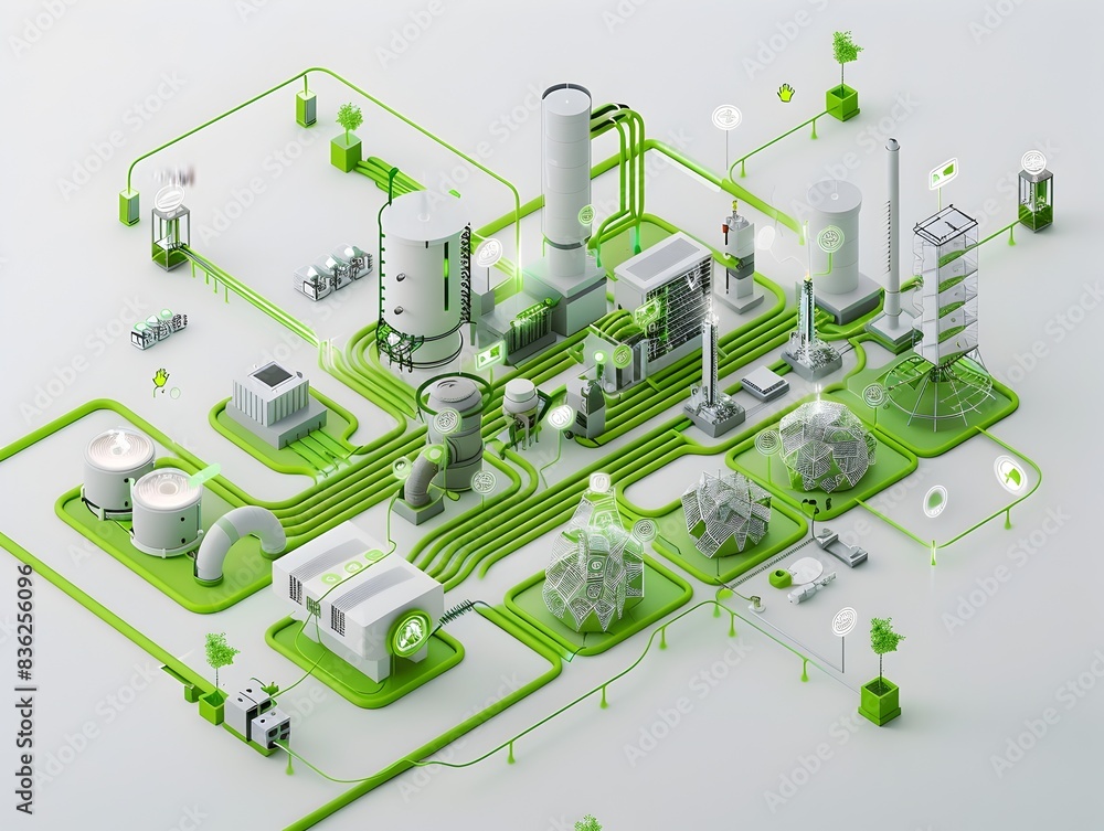 Poster green network infrastructure diagram a d of ecofriendly network practices