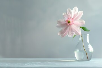 Elegant Simplicity: Soft Pink Flower Against a Serene Backdrop