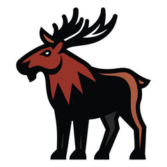 Solid color Cervalces latifrons (Broad Fronted Moose) animal vector design