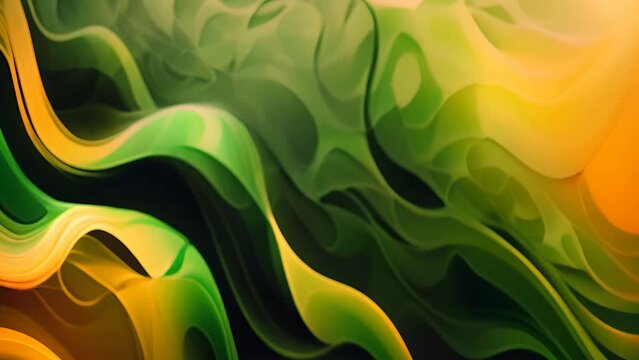 A green wave with a lot of detail, abstract background.