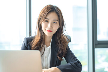 Portrait of a beautiful Asian business woman in the office