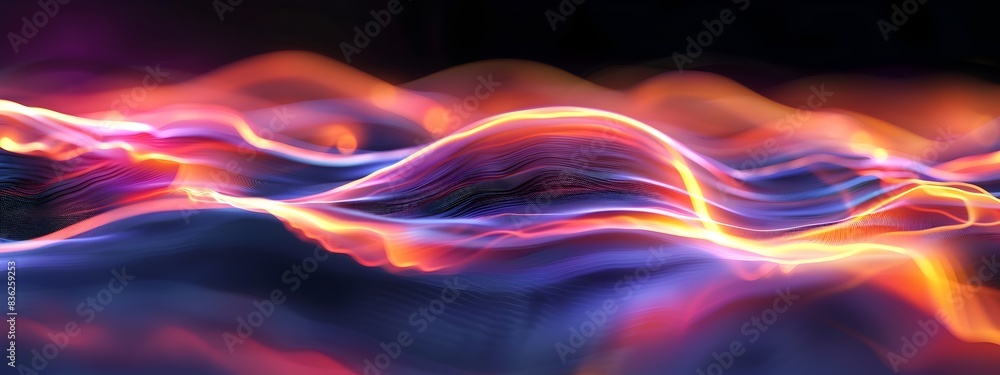 Poster d rendered of waveguide propagating waves at specific frequencies