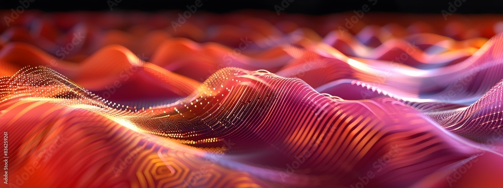 Poster d rendered of wave propagation in a waveguide at specific frequencies