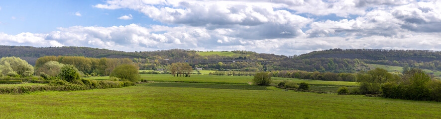 Weston in Gordano looking towards M5 Wynhol Viaduct on the motorway, Somerset, England, United Kingdom