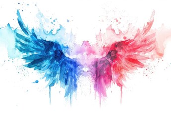 Watercolor Wings of Freedom