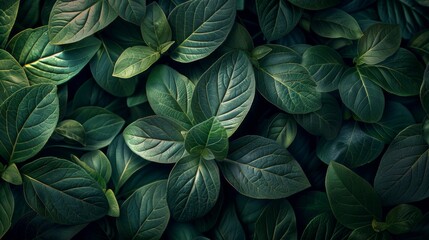 Green Leaves with Artistic Pattern