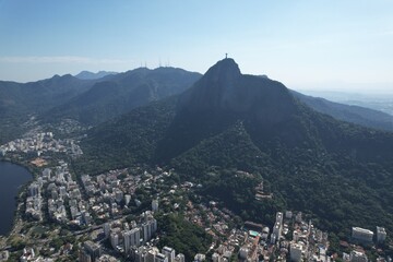 Aerial views from over Rio De Janeiro Brazil