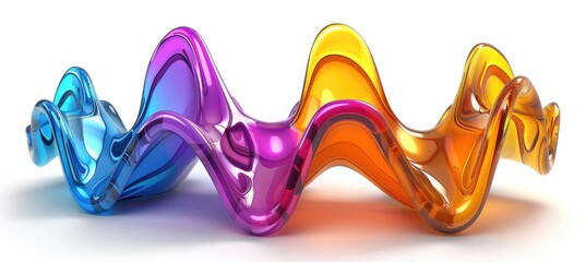 Abstract Colorful Glass Wave