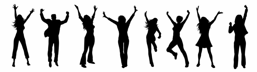 Happy people silhouette collection. 