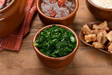 abbage in a brown bowl, side dish for feijoada