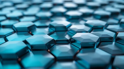 Fototapeta premium Hexagonal Depth Illusion on Light Background, 3D Render