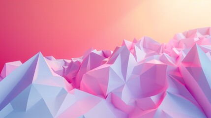Geometric Polygon Abstraction on Gradient Background, 3D Render
