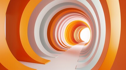 Abstract 3D Curved Lines on Light Background