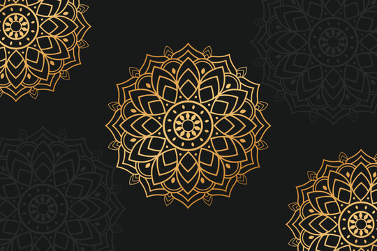 Crircle shape pattern mandala design. Abstract mandala design art. Luxury mandala design. Business. Golden color. Flower.