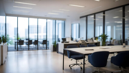 Fototapeta premium Modern Office Interior with Blurry Background