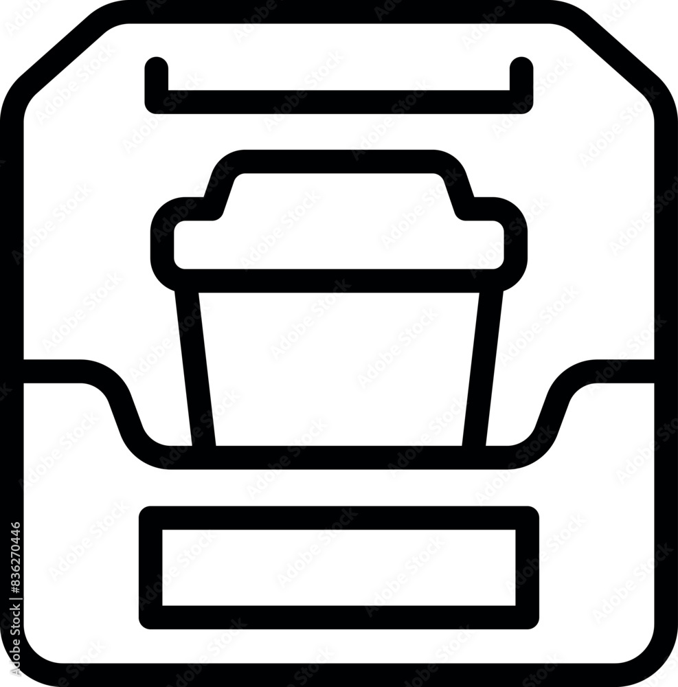 Poster Simplistic line drawing of a trash bin icon, perfect for user interfaces - Posters