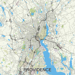 , Rhode Island, United States map poster art