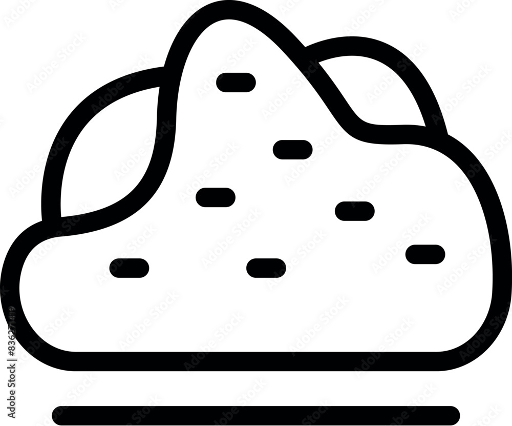 Poster simple black outline vector of a cloud suitable for various designs and interfaces