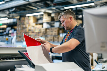 Man working in a printing factory