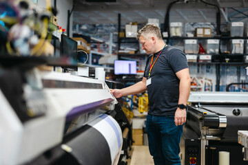 Man working in a printing factory