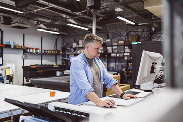 Man working in a printing factory