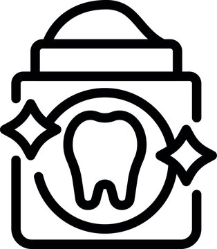 recommend clip art: Simple line art icon representing a tooth with sparkles, symbolizing dental hygiene