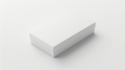 Plain white box with a lid on top of a white background. The box appears to be made of a matte material, possibly cardboard or a similar composite