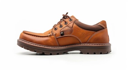 Leather Shoes on White Background 