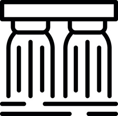 Naklejka premium Ancient greek columns iconic architectural design in black and white line drawing vector outline, symbolizing cultural heritage and tradition