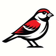 Solid color Chipping Sparrow animal vector design