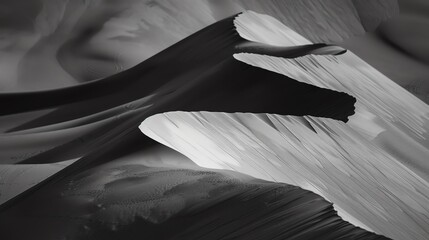 Abstract black and white photo of a flowing fabric creating a unique shape.