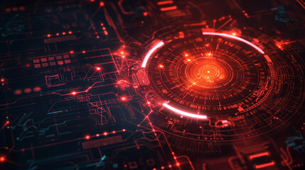 Fototapeta premium Abstract future technology background 2d illustration Blue eye cyber security concept background. Abstract. High speed digital internet. motion blur