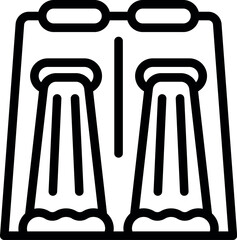 Simple black and white line drawing of a hydroelectric dam, ideal for educational and environmental themes