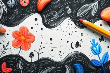 Hand drawn doodle background