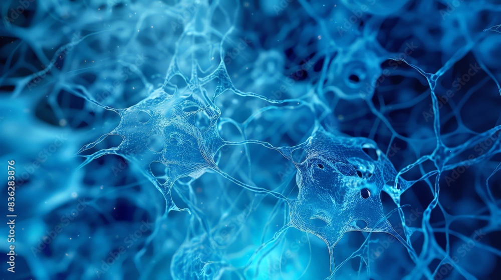Poster extracellular matrix: depict the extracellular matrix surrounding cells, highlighting its components