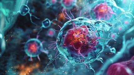 Endocytosis and exocytosis: Show how cells take in (endocytosis) and expel (exocytosis) materials, explaining these processes' significance.