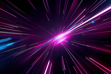 Obraz premium A pink and blue neon line on a black background creates a striking visual, exuding modernity and energy. This vibrant contrast is perfect for stylish, edgy designs, capturing a bold, futuristic.