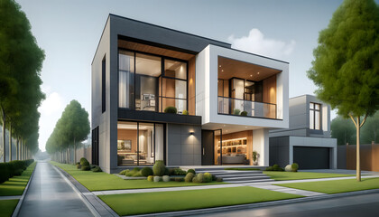 modern facade design residential house