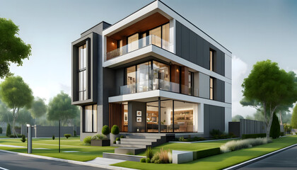 modern facade design residential house