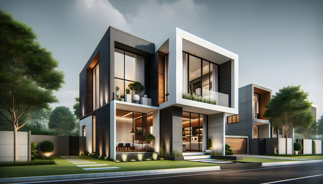 modern facade design residential house