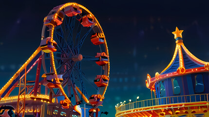 background with an amusement park theme